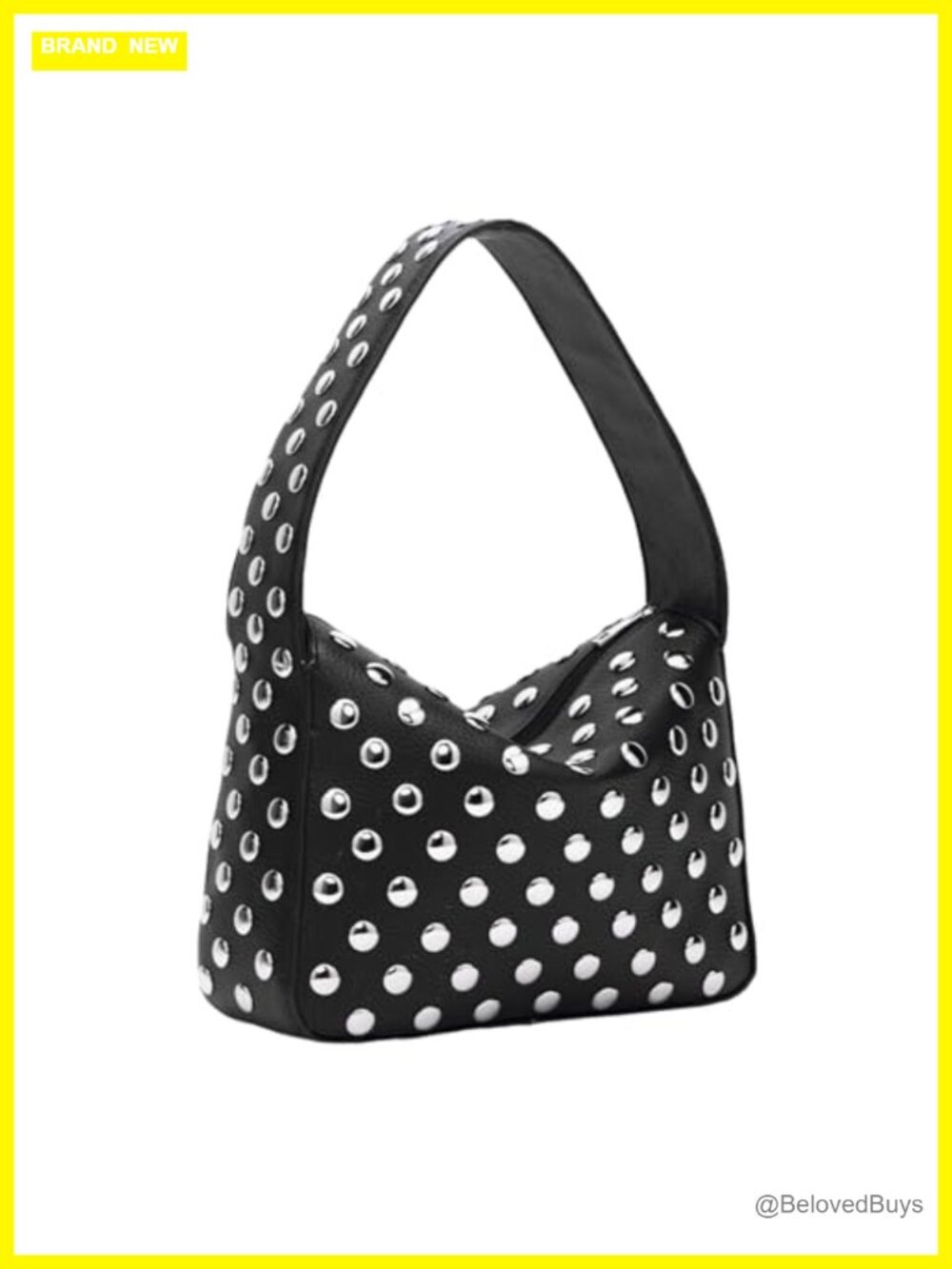Studded Shoulder Bag Y2K Punk Small Vegan Leather Purse 90s